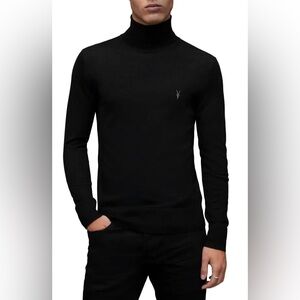ALL SAINTS 
Mode Merino Wool Turtleneck Sweater Black